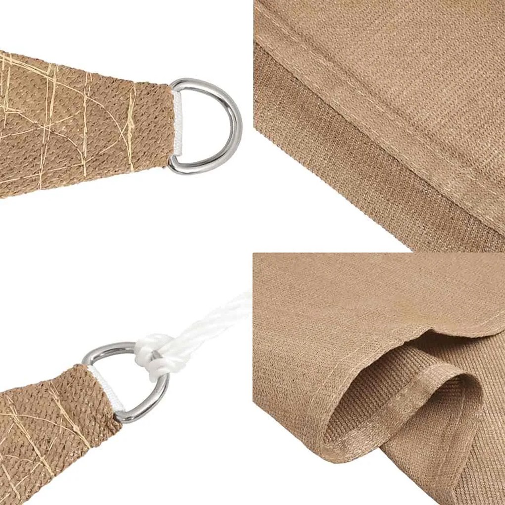 Para-sol estilo vela 160 g/m² 5x6 m PEAD cinza-acastanhado