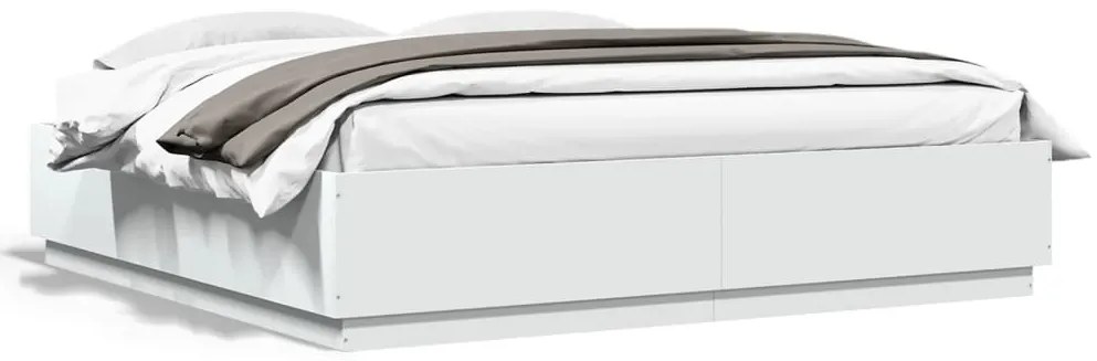 Estrutura de cama 200x200 cm derivados de madeira branco