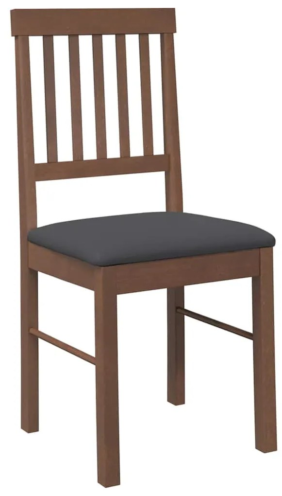 Cadeiras de jantar com almofadões 2 pcs madeira maciça castanho