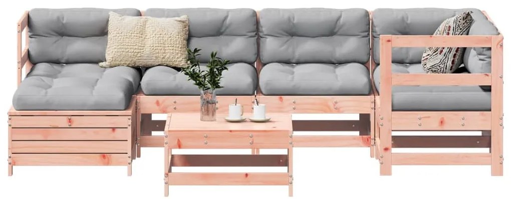 7 pcs conjunto sofás jardim madeira abeto-de-douglas