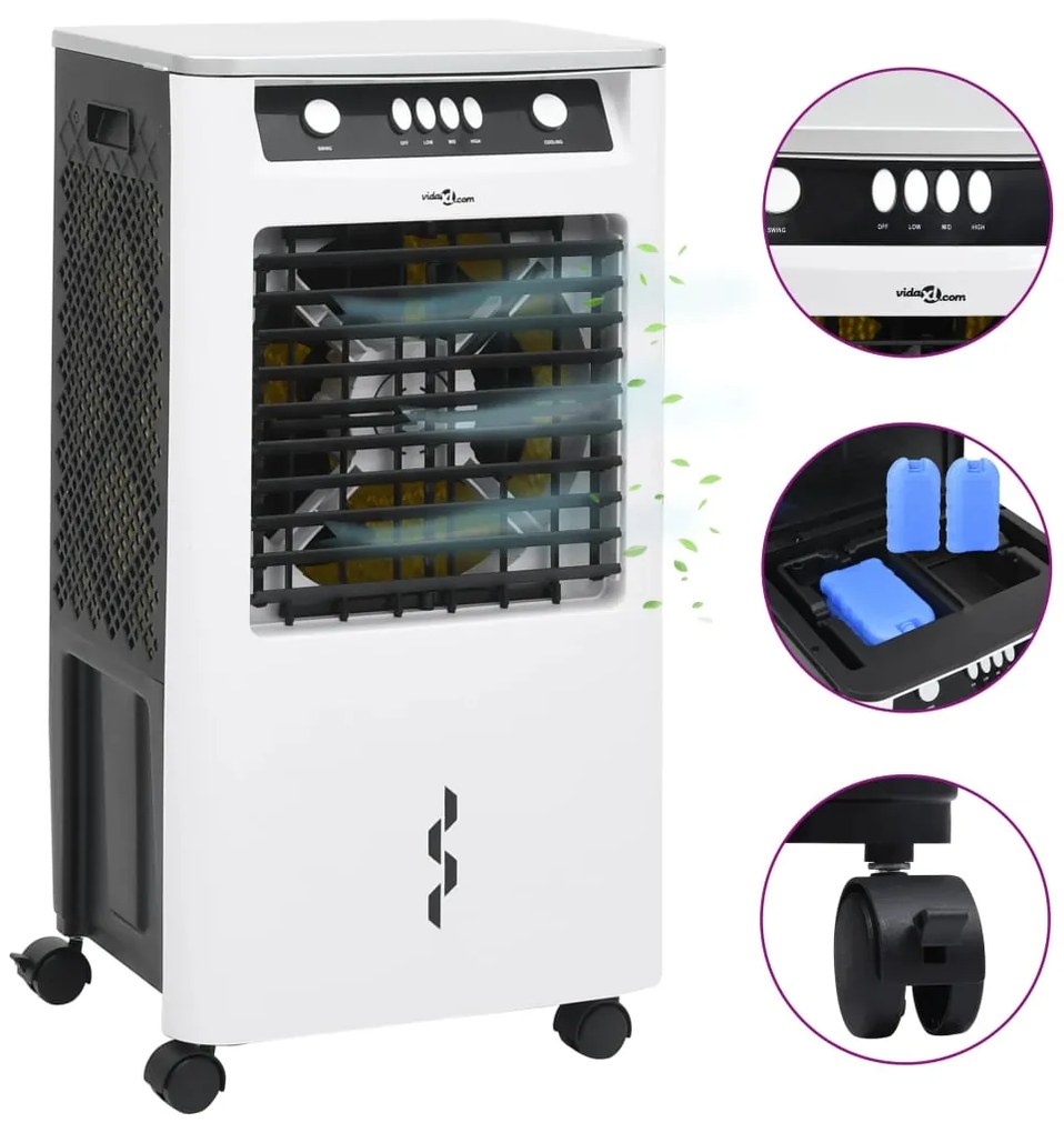 Purificador de ar portátil 3-em-1 80W 73x38x30,5cm branco/preto