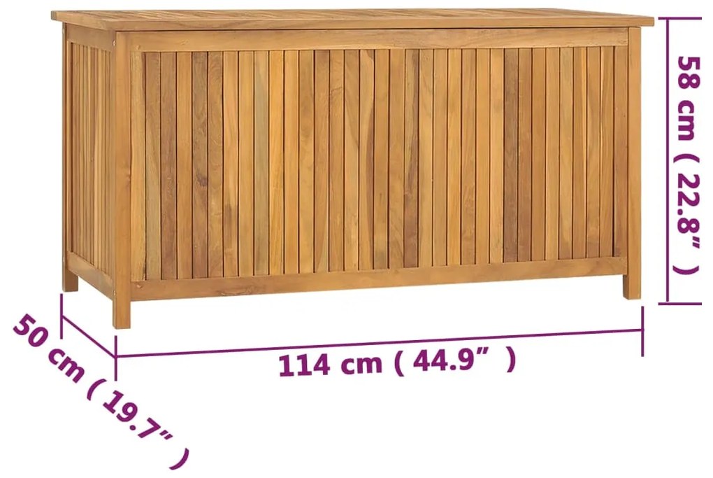 Caixa para jardim 114x50x58 cm madeira de teca maciça
