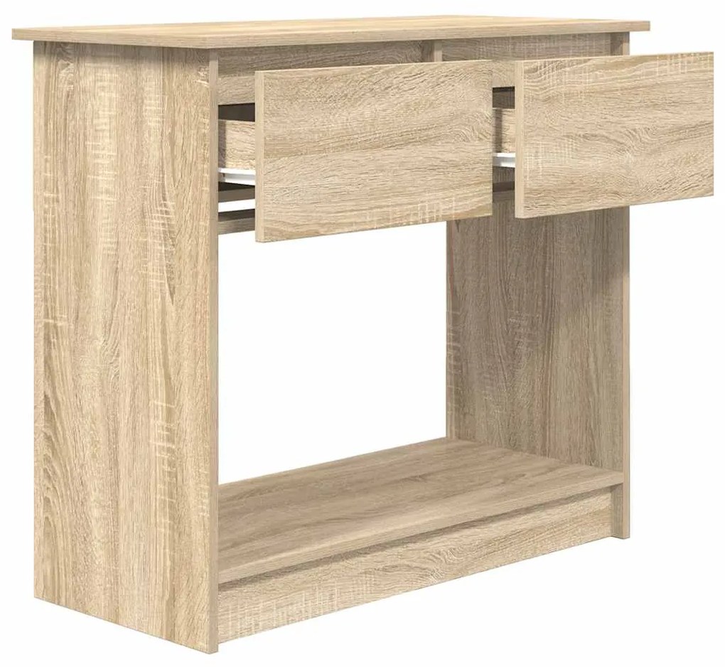 Mesa consola com gavetas 85,5x38,5x74,5 cm carvalho sonoma