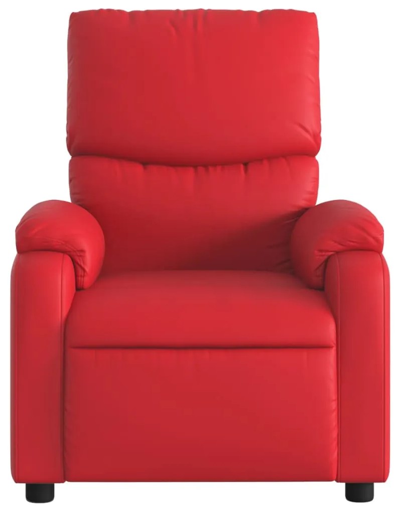 Poltrona de massagens reclinável couro artificial vermelho