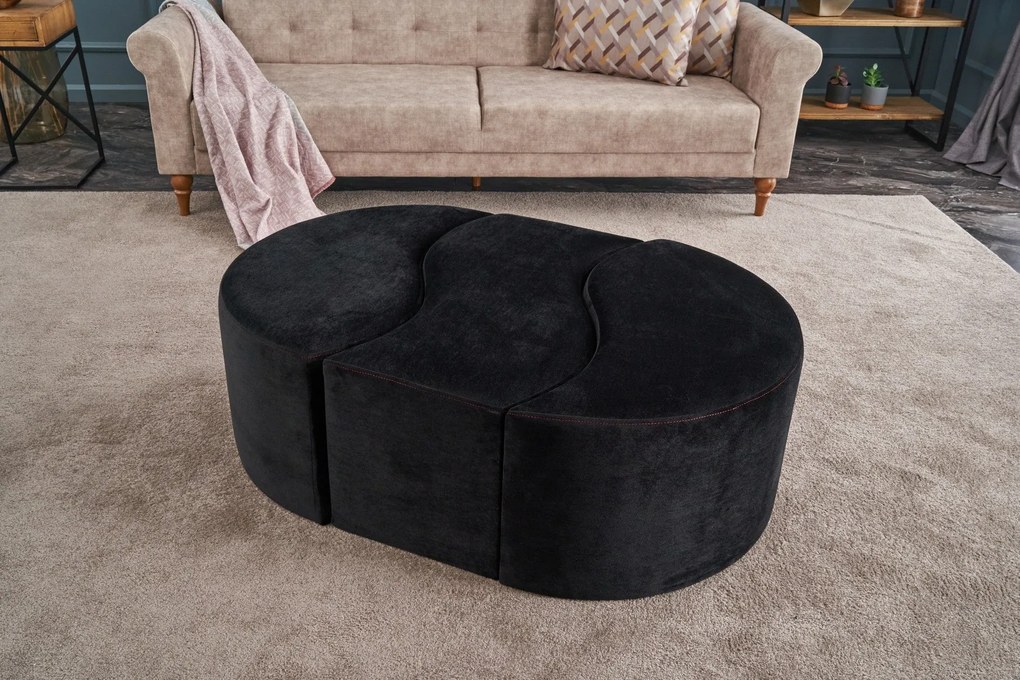 Pouffe Alya Puf – Anthracite Pink – 120x40x80 cm