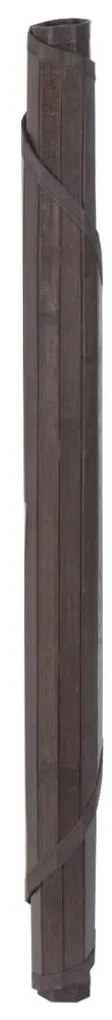 Tapete redondo 100 cm bambu castanho-escuro