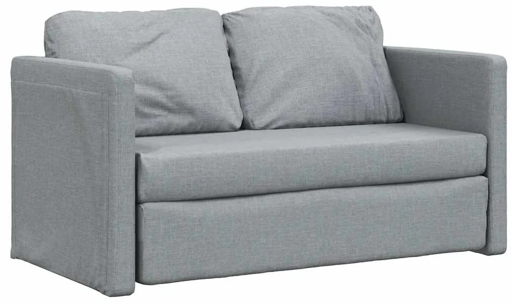 Sofá-cama sem pés 112x174x55 cm tecido cinzento-claro