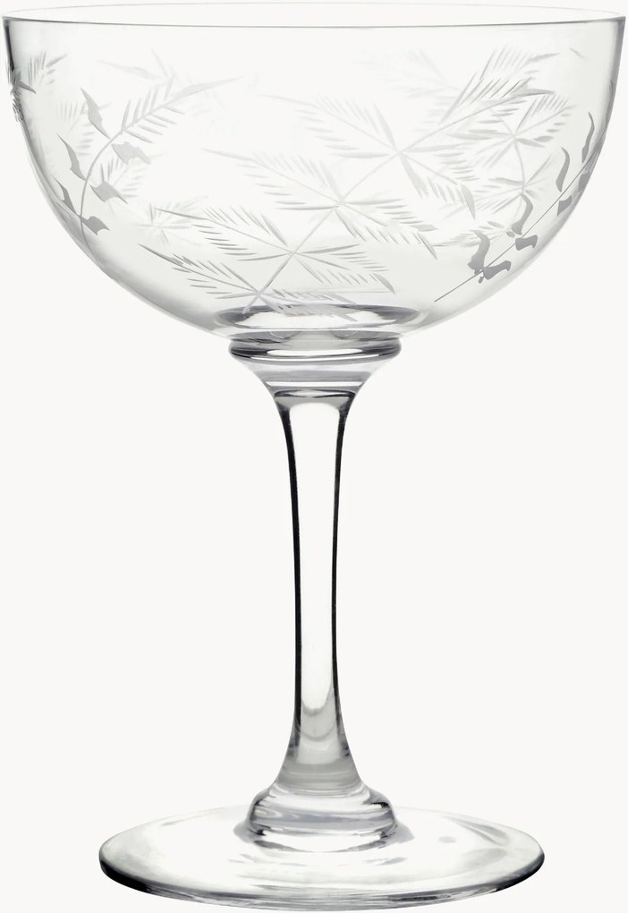 Taças de champanhe em cristal artesanal Fern, conjunto de 6