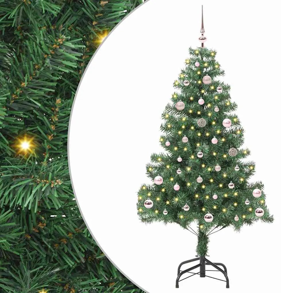 vidaXL Árvore de Natal com 150 LEDs com suporte Verde 150 cm PVC