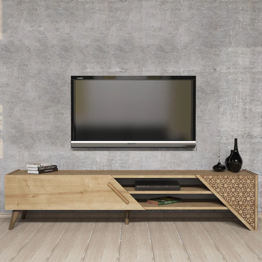 Unidade de TV Beril – Carvalho – 180 cm x 37 cm x 40 cm