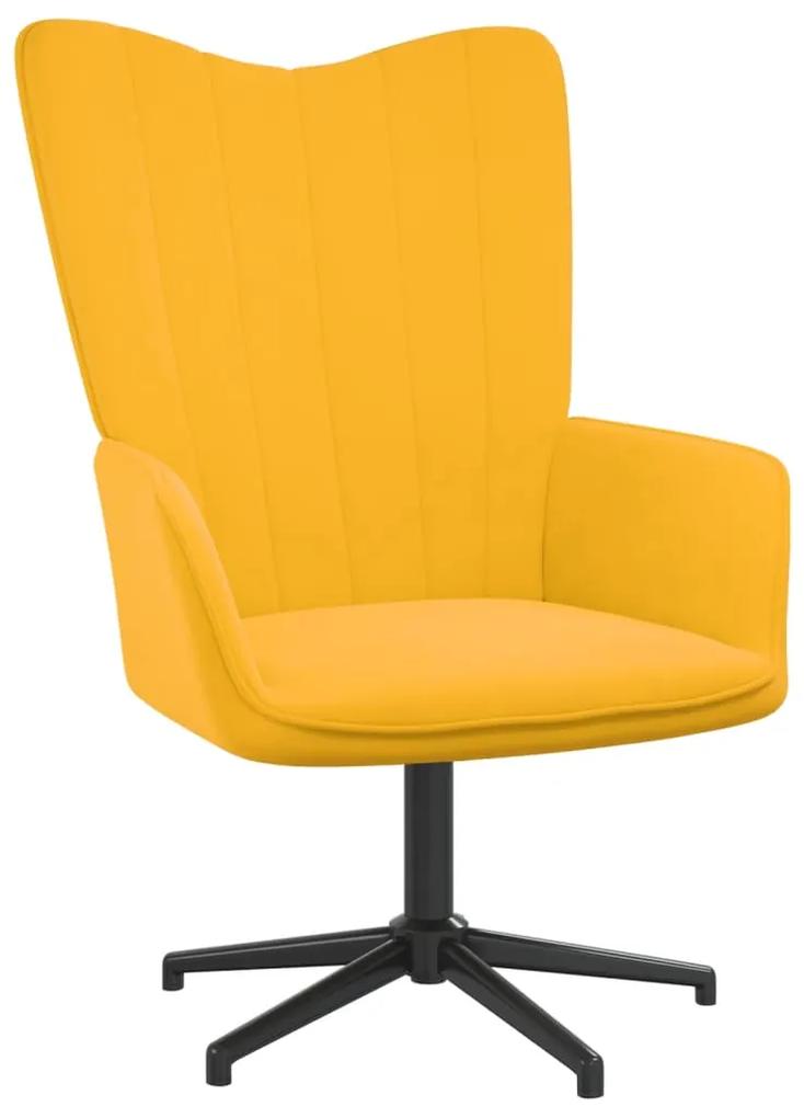 327706 vidaXL Cadeira de descanso veludo amarelo mostarda