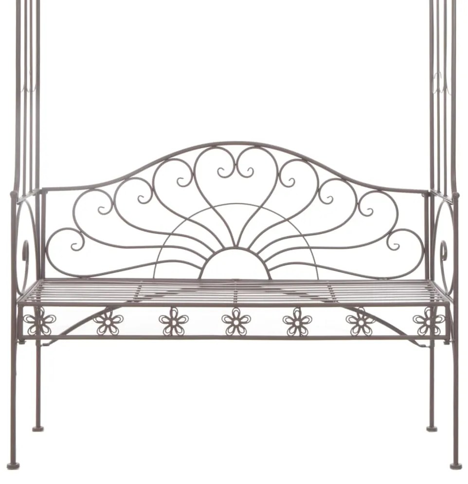 Banco de jardim 122 cm ferro antigo castanho