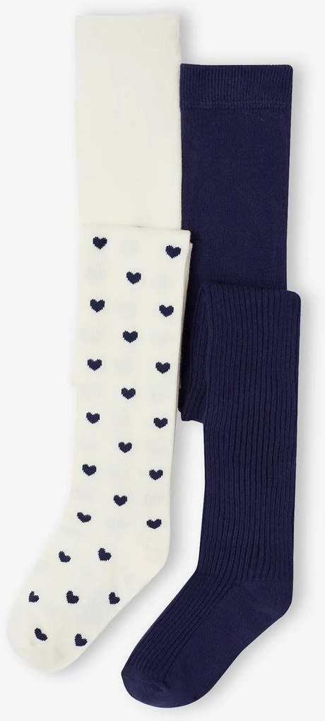 Lote de 2 collants para menina marinho