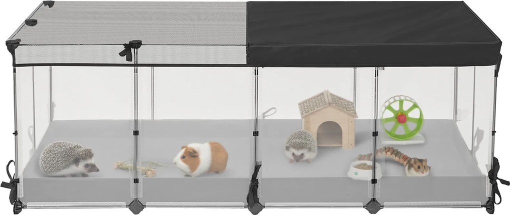 Parque para pequenos animais 144 x 74 x 57 cm, respirável com piso repelente à água, para uso interno