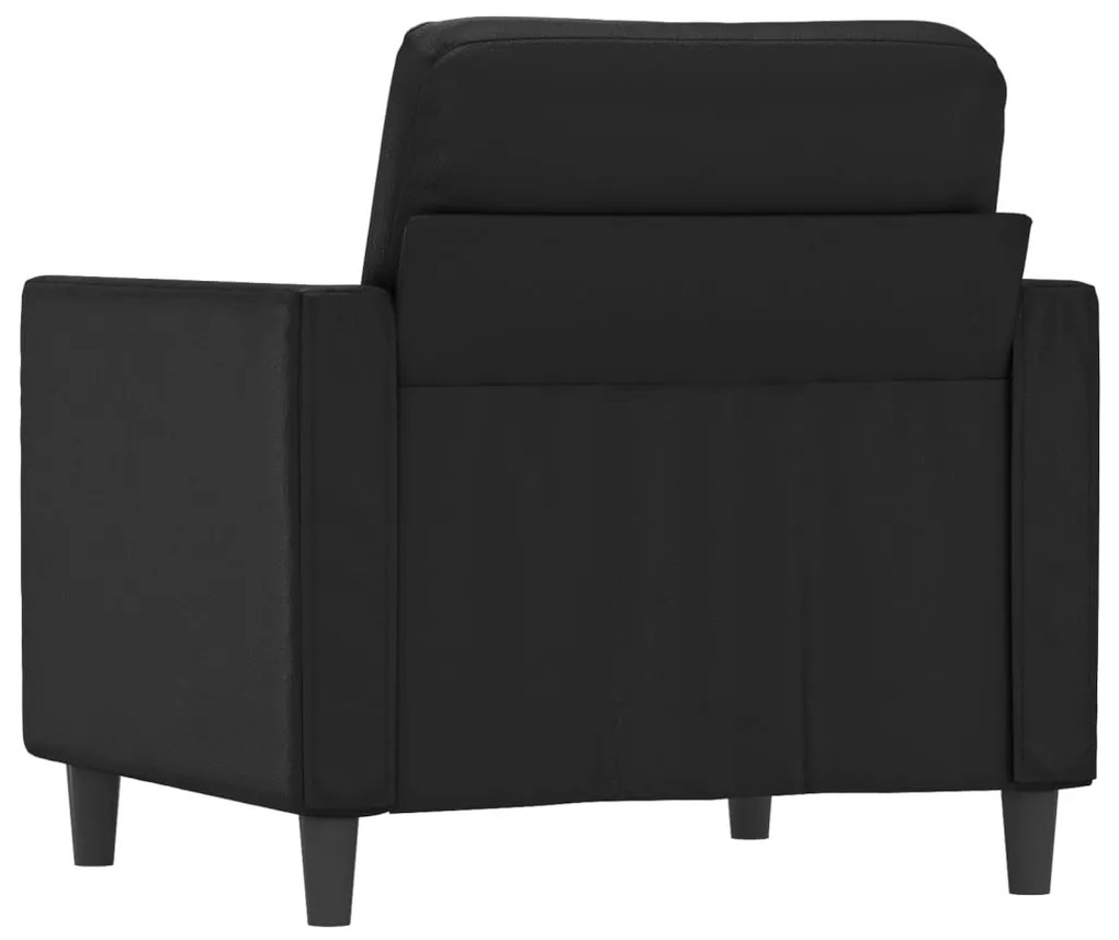Poltrona couro artificial 60 cm preto