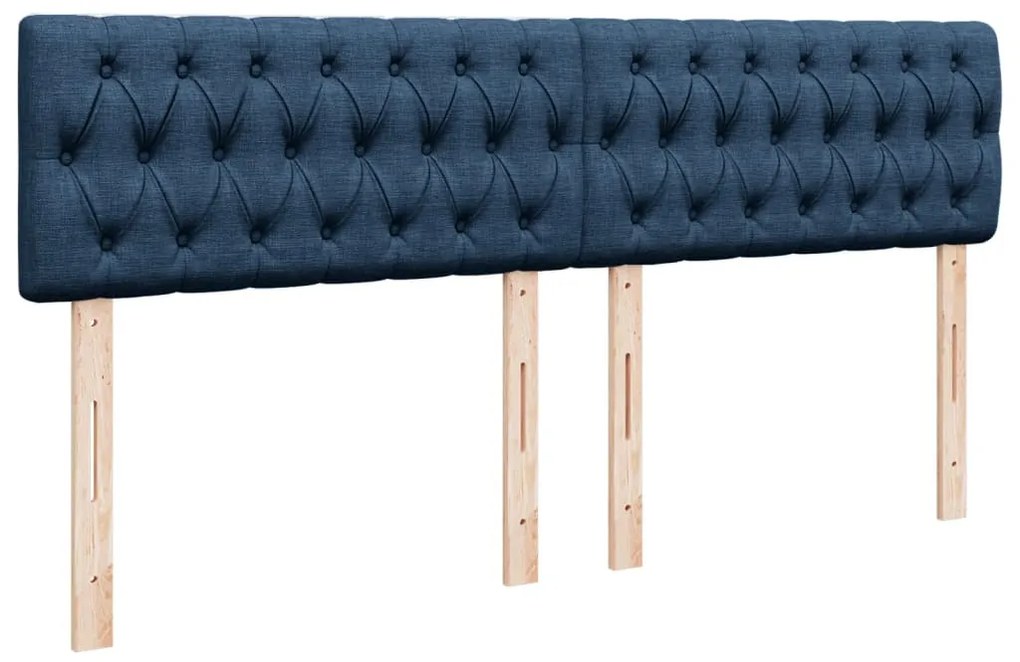 Cama com molas/colchão 180x200 cm tecido azul