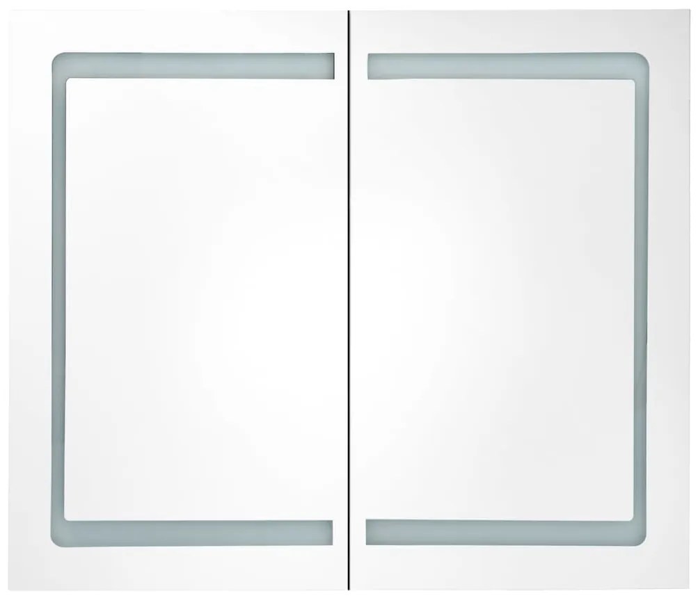 Armário espelhado para casa de banho com LED 80x12,2x68 cm