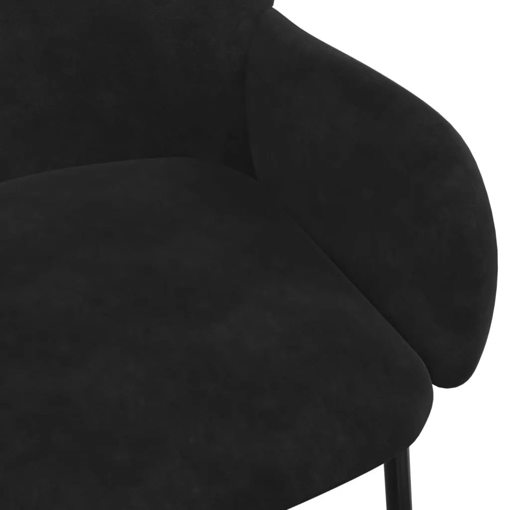 Cadeiras de jantar 2 pcs veludo preto
