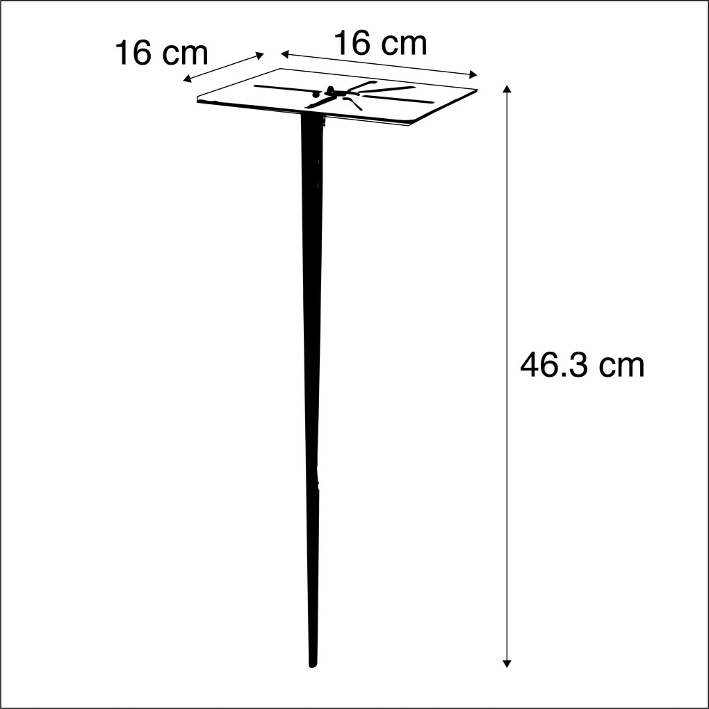 Candeeiro de exterior 50 cm cinzento com espigão e manga de cabo - Dinamarca Moderno