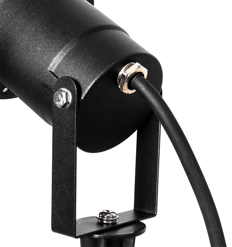 Conjunto de 3 luzes de jardim com pico preto, incluindo cabo e ficha IP65 - Done Moderno