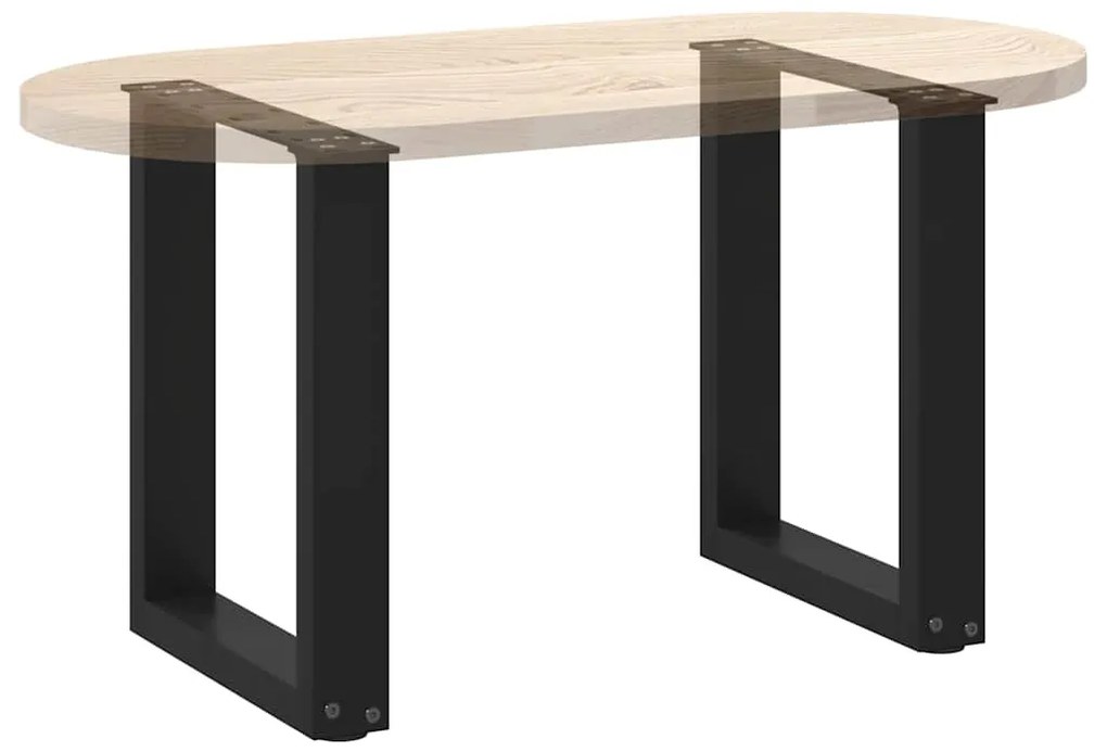 Pés para mesa de centro em formato de U, 2 peças, preto, 38x(42-43) cm