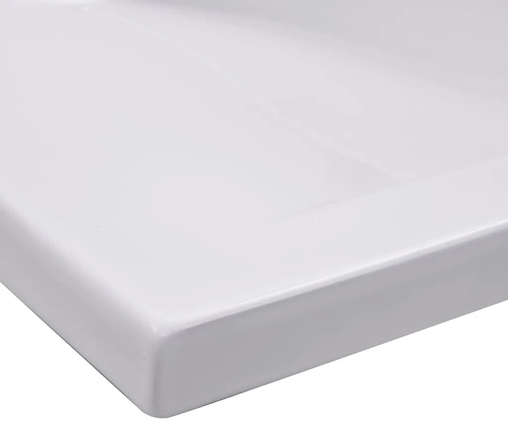 Lavatório embutido 101x39,5x18,5 cm cerâmica branco