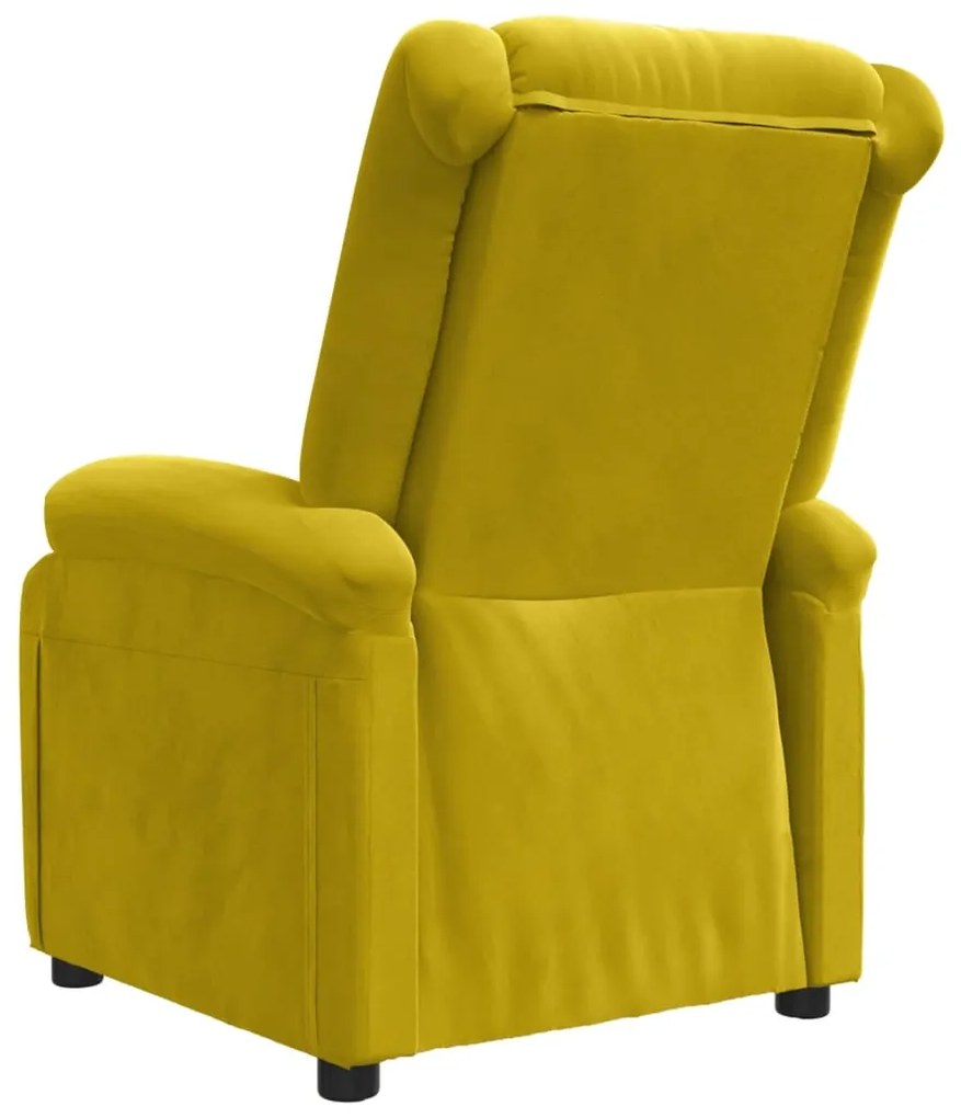 Poltrona reclinável veludo amarelo