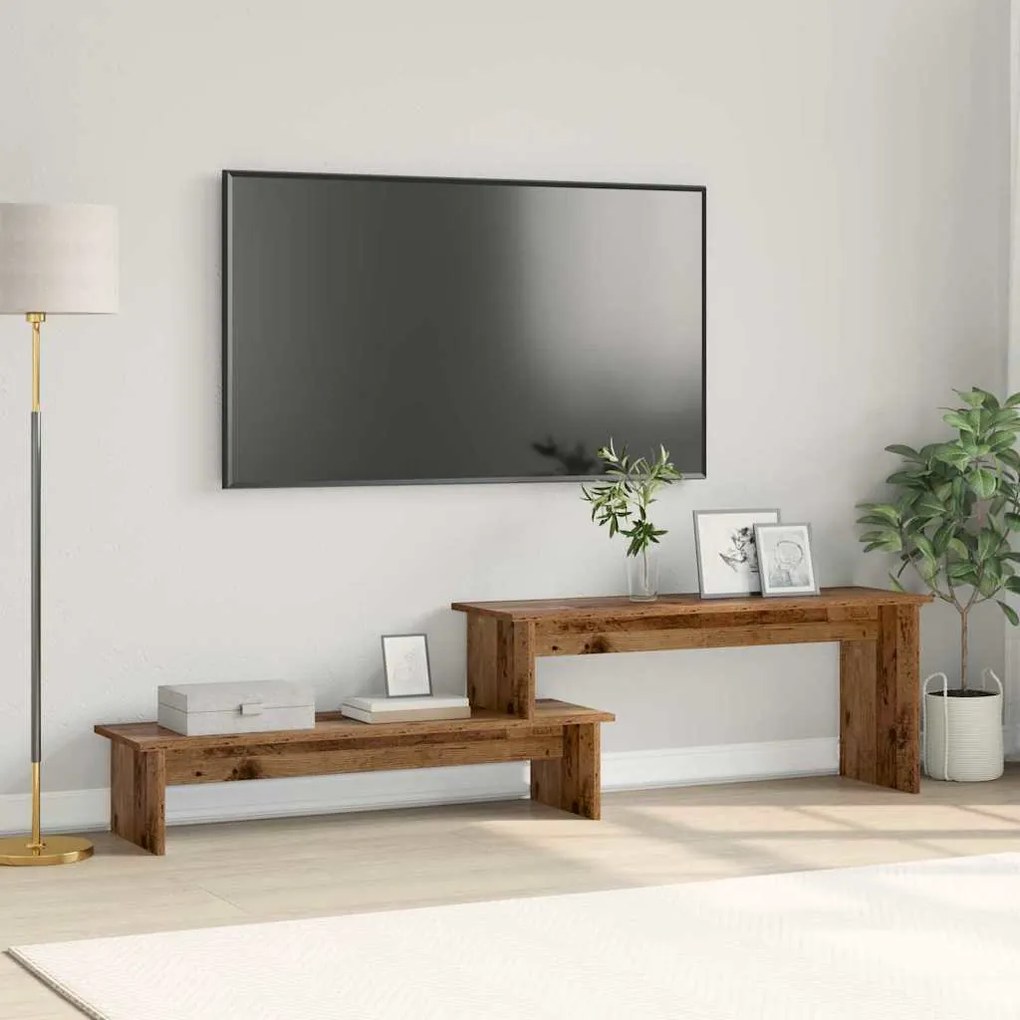 vidaXL Gabinete para TV com prateleira Madeira antiga 180 x 30 x 43 cm