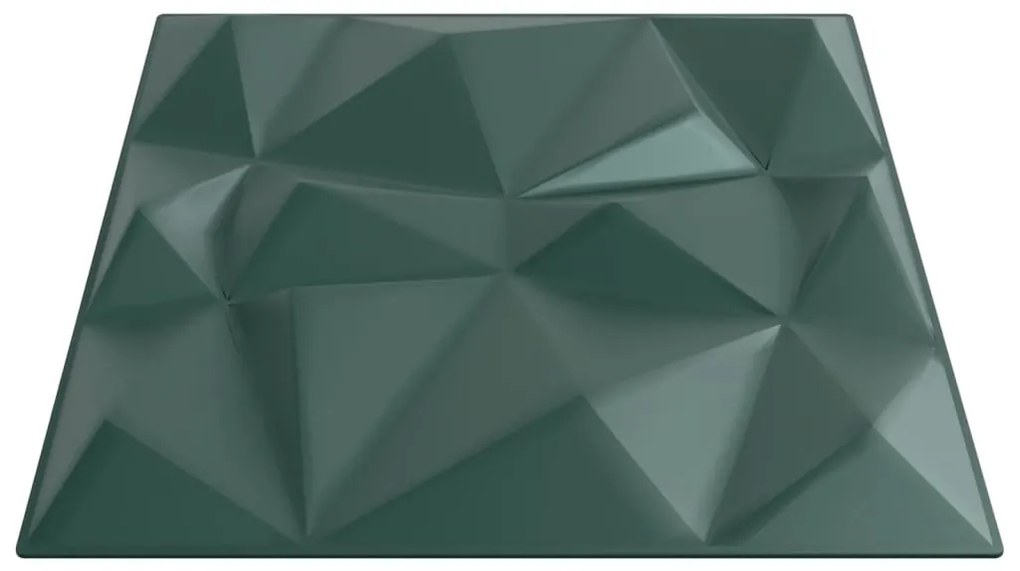Painéis de parede 12 pcs 50x50 cm 3 m² XPS diamante verde
