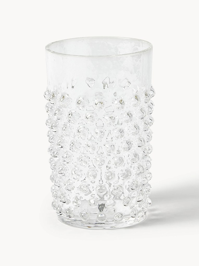 Copos de vidro artesanal Hobnail, 6 uni.