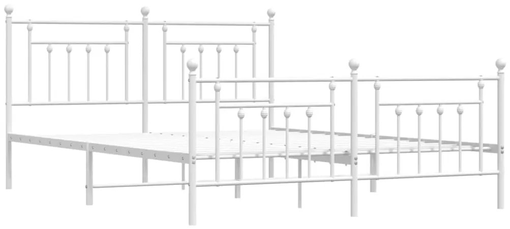 Estrutura de cama com cabeceira e pés 160x200 cm metal branco