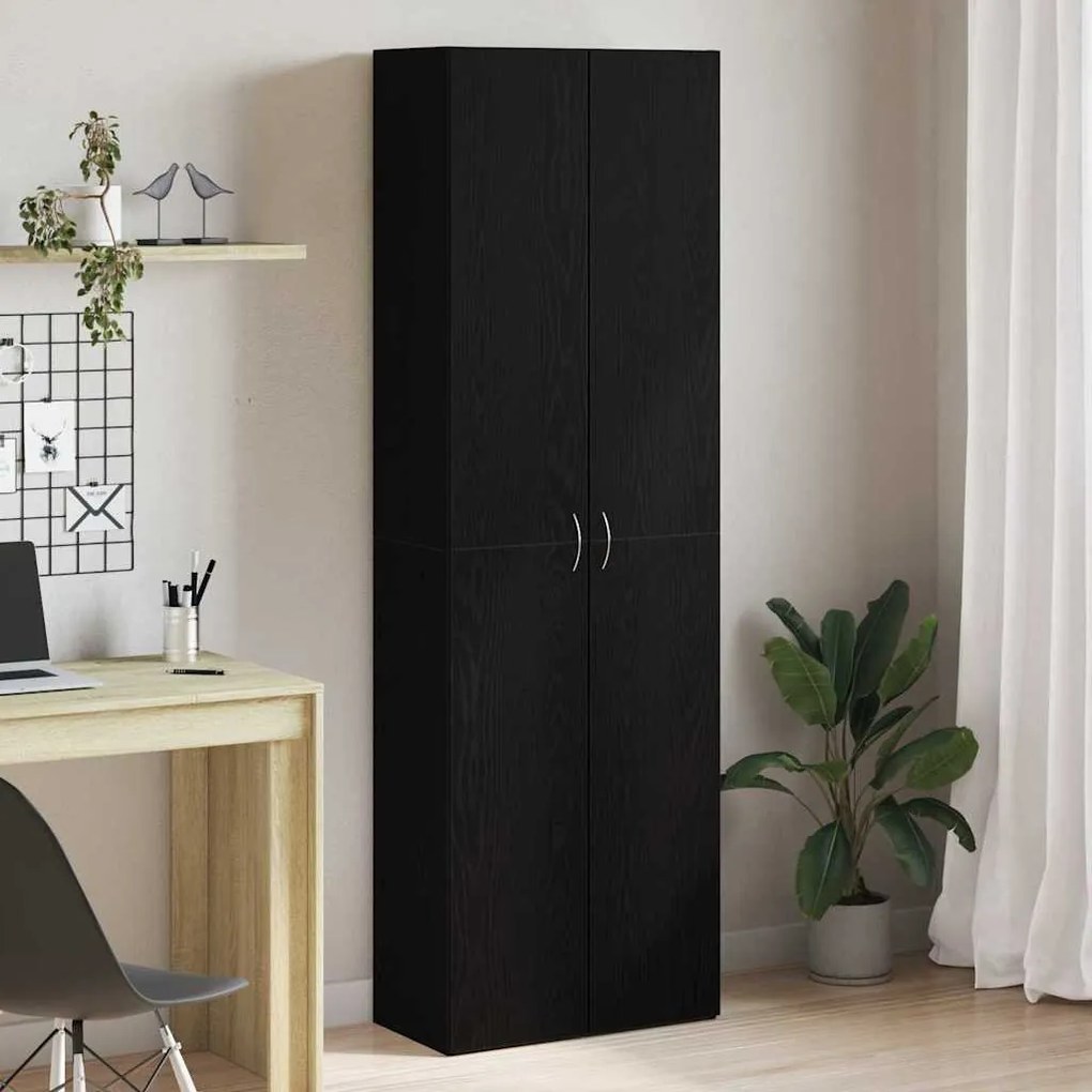 vidaXL Armário de Escritório 2 pcs Carvalho preto 60 x 32 x 190
