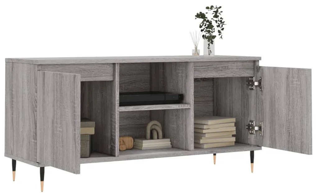 Móvel de TV 104x35x50 cm derivados de madeira cinzento sonoma