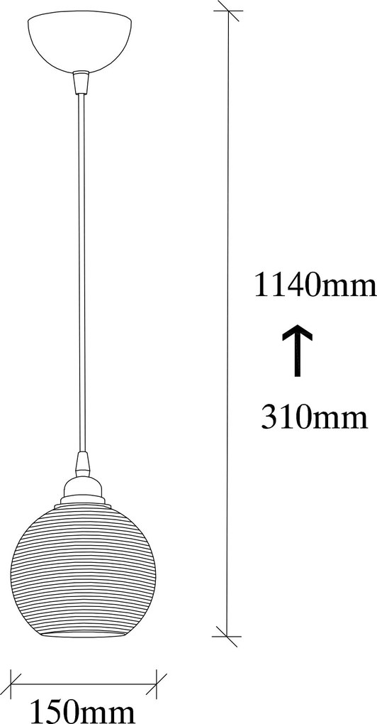 Candeeiro Suspenso Smoked – Fume – 15 x 15 cm