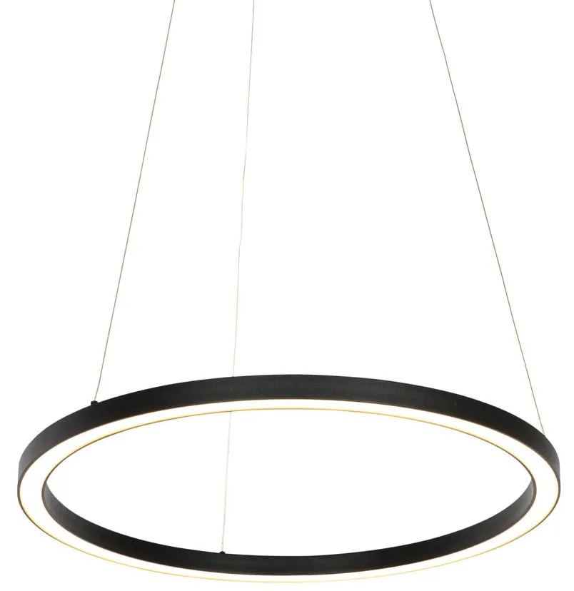 Candeeiro de suspensão inteligente preto 60 cm com LED e RGBW - Girello
