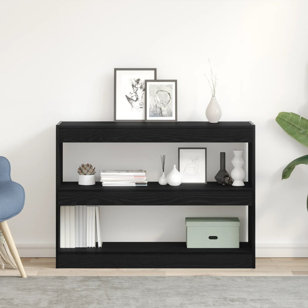 Estante/Divisória de Ambiente vidaXL Preto Carvalho 100x30x72 cm Madeira de Engenharia
