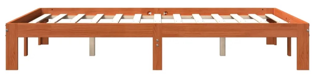 Estrutura de cama 135x190 cm madeira pinho maciça castanho cera