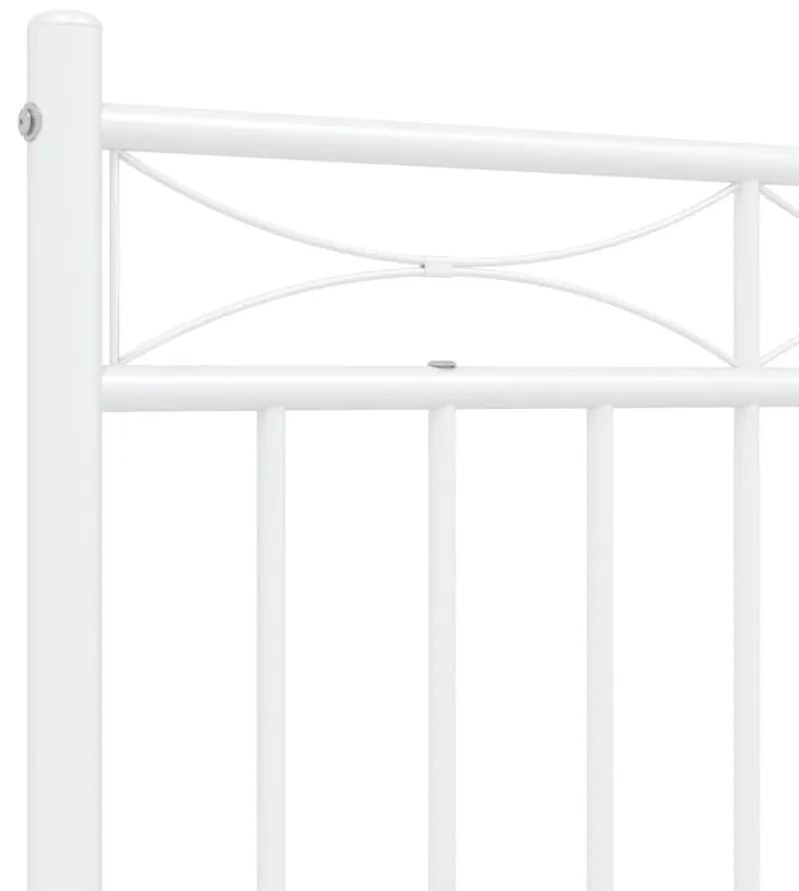 Estrutura de cama com cabeceira 140x190 cm metal branco