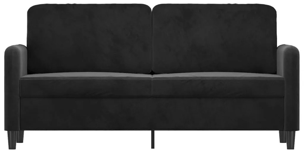 Sofá de 2 lugares veludo 140 cm preto