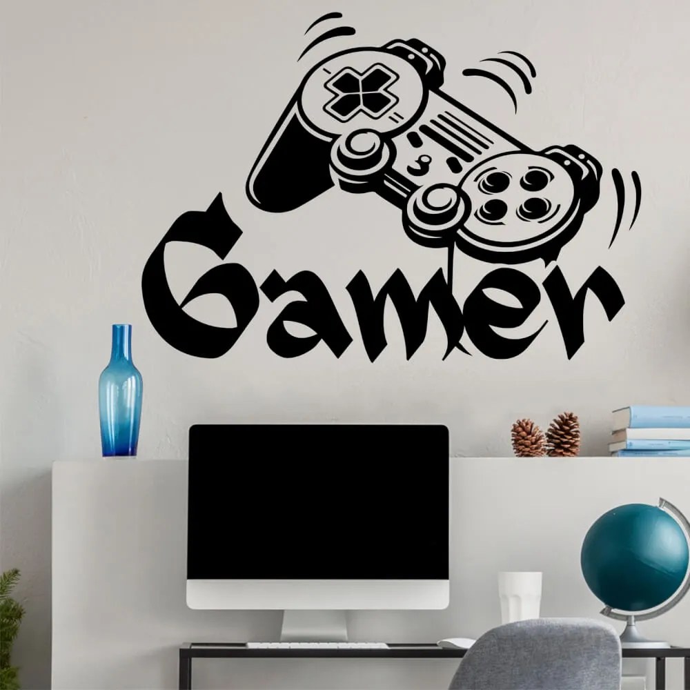 Autocolante de vinil para adolescentes – GAMER com comando