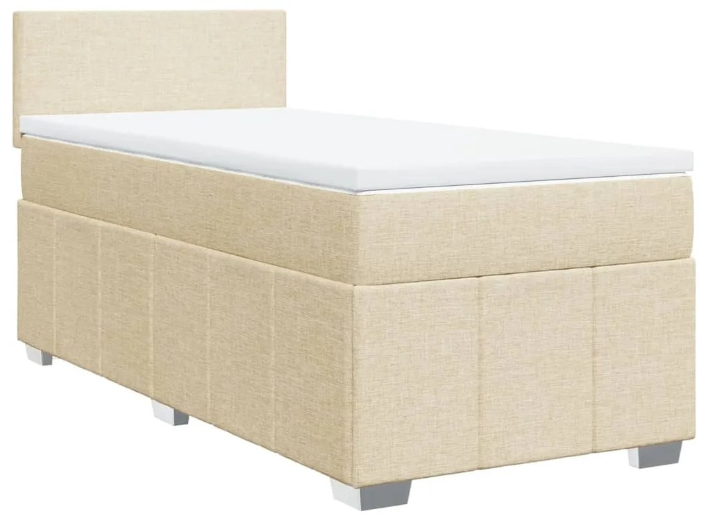 Cama com molas/colchão 90x200 cm tecido cor crème