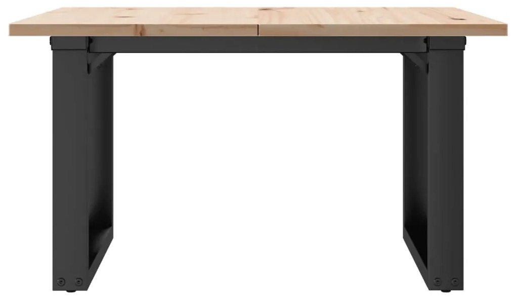 Mesa de centro estrutura em O 60x60x40 cm pinho e aço