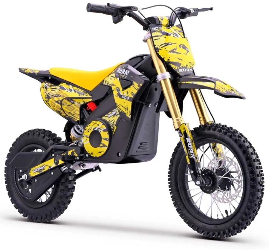 Mini moto elétrica para crianças MINICROSS 1100W Roan 903 motor eléctrico Brush 12/10" Amarelo