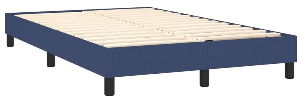 Cama box spring c/ colchão e LED 120x200 cm tecido azul