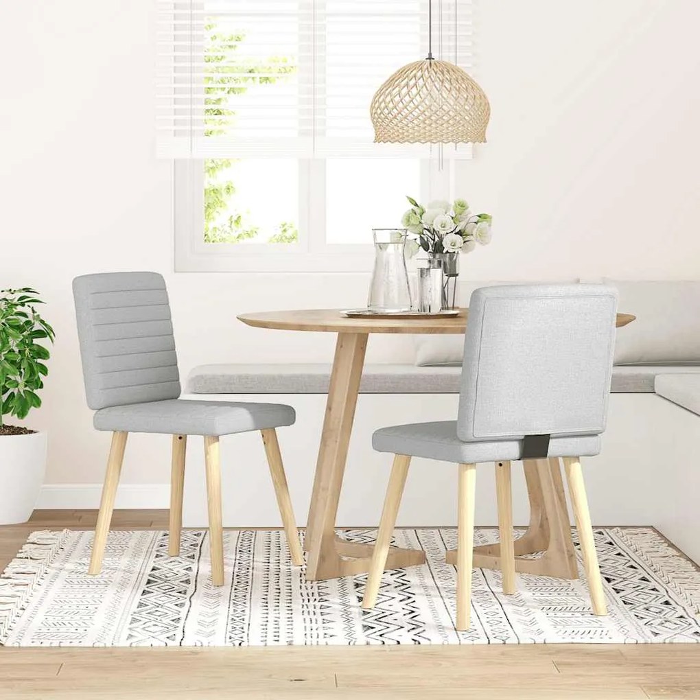 vidaXL Cadeiras de jantar 2 pcs tecido cinza nuvem
