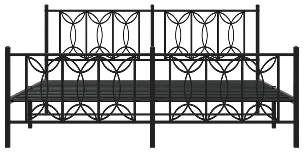 Estrutura de cama sem colchão com pés 180x200 cm preto