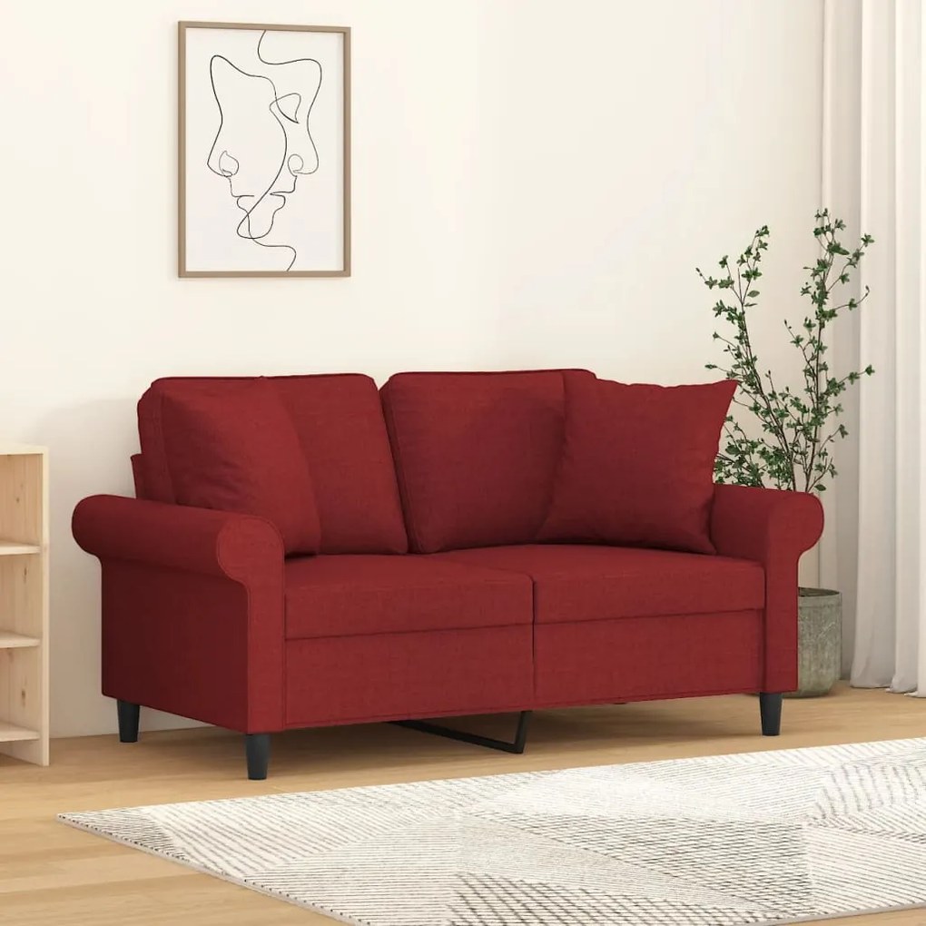 vidaXL Almofadas decorativas 2 pcs 40x40 cm tecido vermelho tinto
