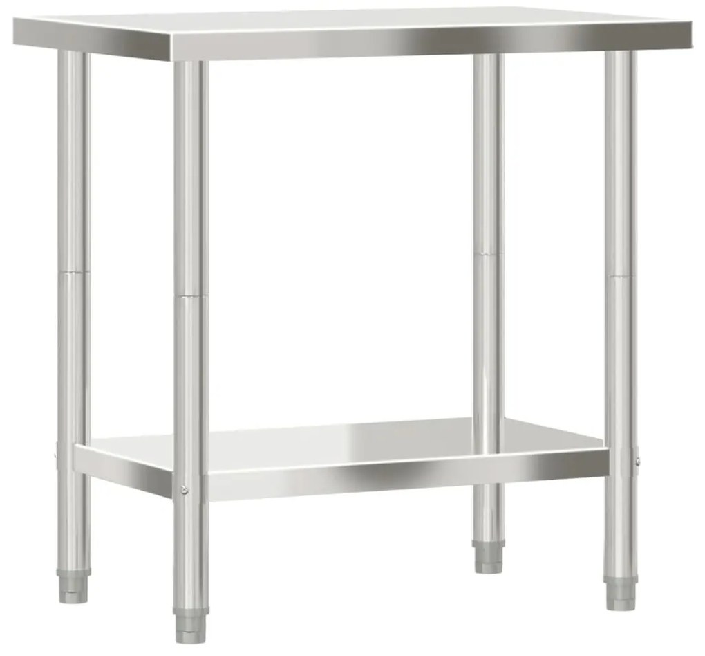 Mesa de trabalho para cozinha 82,5x55x85 cm aço inoxidável