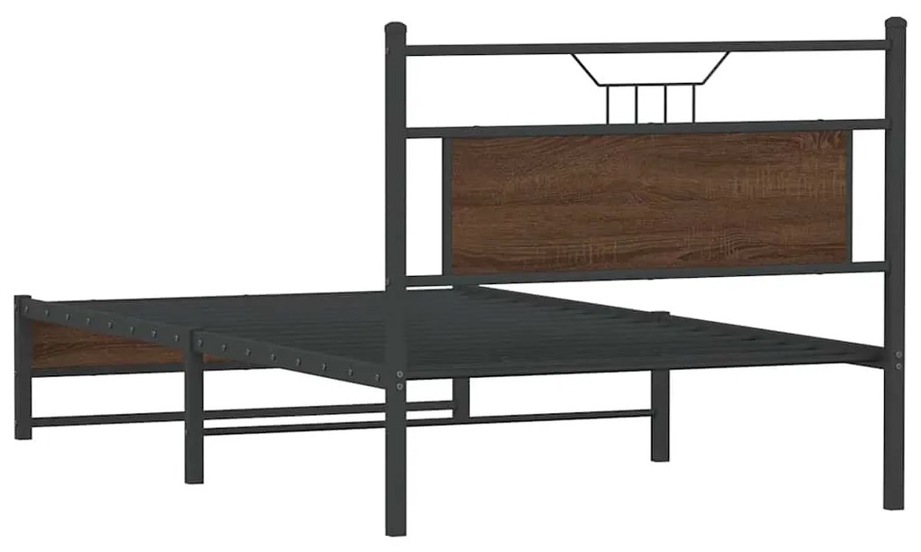 Estrutura de cama sem colchão 107x203 cm carvalho castanho
