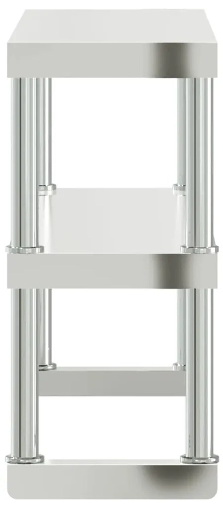 Unidade 2 prateleiras p/ mesa trabalho 110x30x65 cm aço inox.